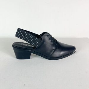 Sixty Seven NWOB Women’s Lace-Up Pointed Toe Studded Slingback Black Heels 40